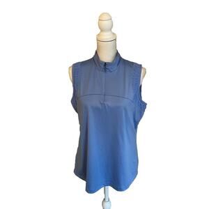 EP New York Women’s Sleeveless 1/4 Zip Polo Shirt, Size Large, Tennis Tank